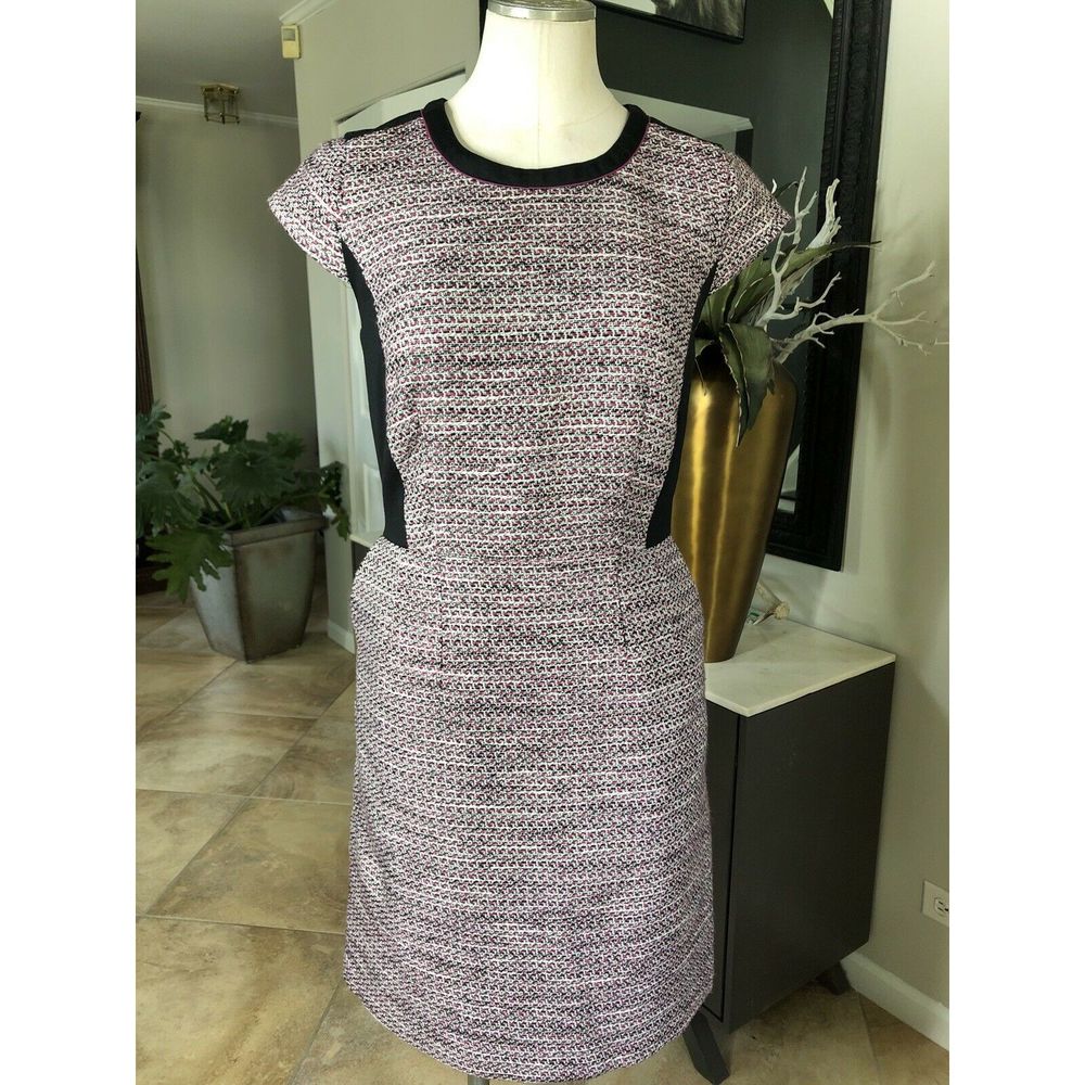 Halogen Tweed/Ponte Short Sleeve Sheath Dress 6